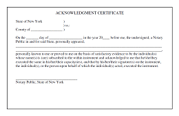 Sample Acknowledgment Certificate - Click for Full View